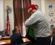 Southampton Town Highway Superintendent Alex Gregor at at Town Board work session on Thursday passed out bags of coal candy to Town Board members in response to a recent union dispute.