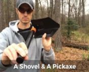 Survival Shovel - Folding Shovel with Pick Axe, Saw, and Fire Starter for Hiking, Camping from pick axe