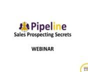 Sales Prospecting Secrets Webinar - is a short introductory webinar about Pipeline the sales prospecting system from Fraser Hay available on Amazon Kindle Store at:-nnUSA - http://www.amazon.com/gp/product/B06XTXH2XFnUK - http://www.amazon.co.UK/gp/product/B06XTXH2XFnOz - http://www.amazon.com.AU/gp/product/B06XTXH2XFnJAPAN - http://www.amazon.co.jp/gp/product/B06XTXH2XFnCANADA - http://www.amazon.ca/gp/product/B06XTXH2XFnITALY - http://www.amazon.it/gp/product/B06XTXH2XFnSPAIN - http://www.amaz
