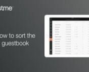 This video shows how to sort the guestbook using Hostme on the iPad.nnFind more Hostme guides and demo videos on help.hostmeapp.comnnDownload the Hostme online reservation, waitlist, table and server management system:nnFor iPad or iPhone: nhttps://itunes.apple.com/app/apple-store/id1021031770nnFor Android tablets or smartphones:nhttps://play.google.com/store/apps/details?id=com.hostmeapp.hostmepanel for more information, please contact us via the support widget on the website.