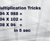Learn Math EasilynnYoutube Link For this video is as follows:nhttps://www.youtube.com/watch?v=EA5gU94VaionnThis is a unique fastest math multiplication trick which will teach you to multiply in your head. There are many fast math calculation methods,This is one of the methods which will teach you how to solve problems of the following type quickly i.e. within less than a minute. This method will teach you how to multiply fast in mind? By showing multiplication tricks for large numbers which in