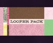 Looper Pack is a massive set of 40 animated texture loops for use with After Effects. Think big! These are lossless 2K (2048 x 1556 ) files, made by hand in Photoshop using lots of fun brushes, and then rendered out in After Effects for you to play with. Available as a Ray Dynamic Texture-ready After Effects Project, or as QuickTime Movies or PNG Sequences if you like.nnWe wanted to give you as many options as possible, so this set contains four groups of ten textures: Grainy Loops, Gritty Loops
