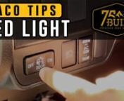 Hello Overland friends &amp; family!nFrom our “Taco Tips” collection we have a Toyota Tacoma Bed Light video for you here showing a common overlooked button often hit by a knee during the in and out shuffle of driving around. Often the simplest solutions and forgotten or lost about our daily lives. Here we are recording a reminder to you of how to control the bed light on the dash and keep track of energy consumption with setting the button to the on, off or door responding position. If ther
