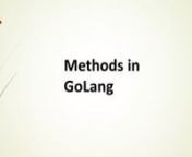 5.8.1 Methods in GoLang from golang methods