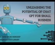 Are you ready to use the power of artificial intelligence to advance your small business? Look no further, as we will cover everything you need to know about using ChatGPT to enhance your business.nDuring this workshop, we looked at:nHow to log in and set up your ChatGPT accountnThe many ways you can use ChatGPT for your business, such as writing social media content and blog postsnCommon pitfalls and challenges to watch out for when using AI for content creationnPlagiarism concerns and how to a