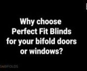 Perfect Fit aluminium venetian blinds have no annoying protruding components, with these blinds you can fold your uPVC or Aluminium Bifold doors flat.nnThey’re so easy to fit with just a simple bracket that clips into your door/window frame. No drills, no screws, no fuss!