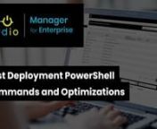 Post Deployment PowerShell Commands and Optimizations in Nerdio Manager for Enterprise (AVD Demo of the Day) from powershell commands for