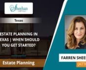 farrensheehanlaw.com/nnSheehan Law PLLCn1601 Pfennig Lane Pflugerville,nTX 78660nUnited Statesn(512) 355-0155nnI don’t think it’s ever too early to start setting up your estate planning documents. The problem I generally find is that no one never wakes up on a bright sunny day and says, “Hey, I think I’ll do my will today”.nnIt can be disturbing and/or uncomfortable to deal with probate and estate planning issues, since it means dealing with mortality. Many times, this leads people to