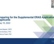 Supplemental ERAS Application Overview Webinar for Applicants from geo w