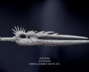 This is a faithful 3D model of Sub Zero ice sword from the 2021 Mortal Kombat movie. It was sculpted carefully watching the sword from the movie and behind the scenes VFX material. nnThis was sculpted for prop making, but also will work as a small accesory for figures.nn3D Printable model available for purchase at:nhttps://cults3d.com/en/3d-model/game/sub-zero-ice-sword-mortal-kombat-movie-2021nnnandnnnhttps://www.cgtrader.com/3d-print-models/art/scans-replicas/sub-zero-ice-sword-mortal-kombat-m
