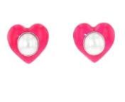 https://www.ross-simons.com/992125.htmlnnAn RS exclusive. Candy color and a sweet design make these heart earrings a playful choice! Featuring 7-7.5mm cultured freshwater button pearls and pink enamel set in polished sterling silver. Post/clutch, white pearl and pink enamel heart earrings.
