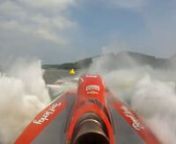 This amazing footage shows the collision between Steve David in the U-1 Oh Boy! Oberto and Dave Villwock in the U-96 Spirit of Qatar in the Final Heat at the 2011 Lucas Oil Madison Regatta. Exiting the first turn, Villwock spun toward the infield in front of David, sending the U-1 into and over the U-96, barrel-rolling and landing upright in the Ohio River. Neither driver was injured.