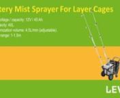 Shanghai LEVAH International Trading Co.Ltd.nhttps://levah.cn https://levah.comnWechat/Whatsapp: 0086-13916461425n-----------------------nThe Battery Mist Sprayer for Layer Cages is an innovative tool designed to enhance poultry farming. It efficiently applies cleaning agents or disinfectants to cage surfaces, promoting flock hygiene. With ergonomic design and rechargeable battery, it streamlines sanitation, ensuring healthier layers.nnProfessional apply to the spraying immunization for differ