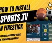 The SportsTV app for Firestick lets you stream tons of live sports channels.Watch college football games and all types of sports.nnHello and welcome to this video where we talk about a really cool app that you can use on your Amazon Firestick to watch live sports for free. In this video, we&#39;re going to talk about the Sports.TV app which is a fantastic app that is designed specifically for Fire TV and lets you stream live sports channels.nnWhat is Sports.TV?nnSports.TV is an amazing app that le