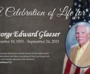 George E. Glaeser, Passed away peacefully of natural causes at his home in Cedar Park, Texas, surrounded by loving family on 24 September 2023.nHe would answer to George, but preferred “Pong”, a name he took on and cherished when his young grandchild could not pronounce Grandpa.nnGeorge was born in San Antonio, Texas, the eldest of 3 sons to William and Myrtle Glaeser, South Texas descendants of German Immigrants. Following graduation from Alamo Heights High School in 1952, he attended the U