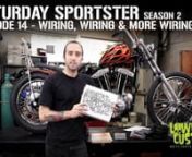 This series is brought to you by: http://www.lowbrowcustoms.com/saturday2nnWhat everyones been waiting for and what some dread the most, WIRING! In this episode Tim walks you through some different methods of utilizing a wiring diagram, and a way to make your own to suit the parts on your build. He first works on putting wires through the back bone and explains thoroughly why it is done referencing his wiring diagram. nnTim shows you an easy and clean way to do your wiring ring terminals. Get ri