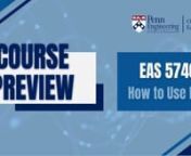 Learn more about EAS 5740: HOW TO USE DATA, a new course launching in the Spring 2024 semester. In this preview, Professor Brandon Krakowsky shares a glimpse into the course and curriculum ...nnThis 0.5 CU course is an excellent introduction for those who want to learn about the mechanics of data, performing data analysis to gain insights, applying data science techniques to make predictions, and applying data analytics to answer questions and to address interesting business problems. Students w