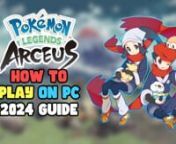 Pokemon Legends Arceus is the best Pokemon Switch game for me! I love it wholeheartedly and for those that have not played this game yet but don&#39;t have a switch but have a decent PC, then watch this tutorial of mine. In order for you to play this game into your PC you will need to have the latest title.keys &amp; prod.keys from the switch as well as the latest firmware. You will need to install an application called YUZU but be sure that you have a PC that has an OpenGL 4.6 capable GPU and a CPU