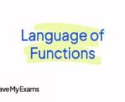 Everything you need to know to answer exam questions on Language of Functions! Check out the full video at https://www.savemyexams.co.uk/dp/maths/