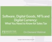 When it feels like a new industry-changing software is released every week, it can be challenging for sales tax professionals to keep their businesses compliant.nnJust like sales tax on any other goods and services, the taxability of software can greatly vary between states. When doing business across several states and dealing with brand new software, confusion can arise. Therefore, understanding the complexities of your software&#39;s’ taxability is a must. nnThis webinar can help answer your