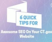A transcript of this video follows:nAre you having SEO problems?nHere&#39;s how to fix yours in 6 steps.nYou need better SEO. You can optimize the content on your webpages to be “searchable.” n6 SEO TipsnTip 1 -Use a short, descriptive URLnShort, descriptive URLs help people understand what a webpage is about in Google search results. nnFor example, these two pages are about nCT income tax rates: nnhttps://www.cga.ct.gov/current/pub/chap_229.htm#sec_12-700 nhttps://www.bankrate.com/taxes/conne