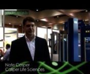 Watch this video to learn about automated products from Caliper Life Sciences. These include the high throughput Nanodrop which measures DNA quality in very small samples and the LabChip® GX system with applications in diagnostics, multiplex PCR analysis, biologics and next generation sequencing space. Other products include the Twister, a plate moving robot and the Zephyr, a liquid handling genomics workstation. SelectScience.tv interview at LabAutomation 2011.