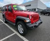This is a USED 2019 JEEP WRANGLER UNLIMITED SPORT S offered in Westborough Massachusetts by Albrecht Chrysler Dodge Jeep Ram of Westboro (USED) located at 82 Turnpike Rd, Westborough, MassachusettsnnStock Number: P1083nnCall: (603) 492-2398nnFor photos &amp; more info: nhttps://www.albrechtcdjrwestboro.com/inventory/1C4HJXDN9KW553437nnHome Page: nhttps://www.albrechtcdjrwestboro.com/