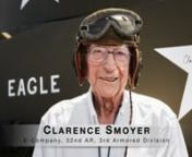 A funny thing happened at the airshow.I photograph interested veterans with their favorite WarBird or machine.This year one of the guest veterans was a tank gunner.Clarence Smoyer. nnOn Saturday evening I was photographing another veteran when Clarence’s friend Ron Rabenold said to me, “Mr. Clarence Smoyer is here.He just signed his signature on that #Shermantank today!”I said oh, would he like to be photographed?nSo Ron and I traded phone numbers and off we went to the Hanger