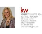 5285 E Robertson Rd Cross Plains TN 37049 &#124; Dana Milby nnDana MilbynnI make people&#39;s dreams come true! Whether you are a first time home buyer, seasoned buyer or selling your home, I will provide you with exceptional customer service and that is my commitment to you!