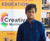Our Student, Mr. Adithya Moodi giving review on Creative Multimedia Academy - Top Animation &amp; Multimedia Training Institute and courses like 3D Animation, VFX, Graphic Design, Web Design, UI/UX Design, Interior Designing and Game Art in Hyderabad