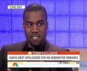 The way Kanye West&#39;s Today Show apology, for saying