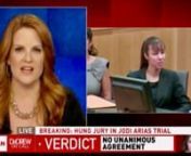 The verdict comes in for the Jodi Arias trial and there is a hung jury. Dr. Cheryl Arutt is live on Dr. Drew On Call to discuss the implications with Jane Velez Mitchell and other commentators.