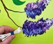 Simple Floral Lilacs with Q-tips in Acrylic Paint on Canvas Step by step tutorial. Anyone can do this really easily. Inspired by my friend Angela Anderson who uses all kinds of fun things to paint with like Q-tips and Credit cards. CHECK HER OUT. for watercolor CHECK OUT Jay Lee And also Pinterest !
