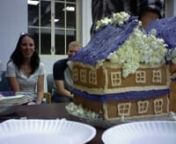 A great shot of Lisa&#39;s cake made in the image of the house in the film Real Genius!