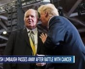 The Monumental And Iconic Media Sensation, Who Transformed Both Politics And Talk Radio, Rush Limbaugh, Died Today At The Age Of 70. nThe Wife Of TheInfluential Talk Show Host Who Has Been Battling Lung Cancer, Made The Announcement On His Radio Show. nnLimbaugh Announced He Had Stage Iv Lung Cancer In January Of Last Year,Days Later He Was Awarded The Presidential Medal Of Freedom By Then President Donald Trump At The Historic State Of The Union Address. nIt Was An Emotional Moment When nFi