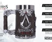 This is Nemesis Now&#39;s officially licensed Assassins Creed Brotherhood Tankard.nnThe Hidden Blade is the definitive weapon of the Assassin Order and was designed as a means to enact discrete assassinations. The blade extended from a specially designed bracer which could be easily concealed to compliment the Assassins affinity for stealth. Celebrate the Assassin&#39;s weapons of justice with Nemesis Now&#39;s Hidden Blade Tankard. Skillfully sculpted, then cast in the finest before being expertly hand-pai