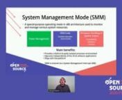 System Management Mode (SMM), often referred to as ring -2, is an operating mode in x86 computer architecture that is notoriously difficult to debug and secure. To system software including the hypervisor and kernel, SMM is a lurking black box that can asynchronously take control of all system processors for an arbitrary duration of time leading to unpredictable performance degradation. SMM code is stored on non-volatile storage such as SPI flash and loaded during firmware boot alongside other U