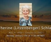 Catherine “Cathy” (Litzenberger) Schlagel, 81, of Keenesburg, Colorado, passed away on January 6, 2022 in Brighton, Colorado. Her legacy of kindness and quiet courage will be remembered by her family and loved ones.nnCathy was born on May 5, 1940 in Johnstown, Colorado to Alvin “Al” and Eleanor “Jane” (Elliott) Litzenberger. The middle of three children, she enjoyed spending time with her siblings, Nancy and Neil, singing, playing the piano, visiting her Gran on the farm and attendin