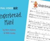 Sing and Swing into the holidays with this fun little warm-up study! Gingerbread, Man! is easy to learn and offers many different musical challenges. nnFind the score and backing tracks at: www.thefullvoice.comnnThis free download includes a jazzy band track for fun lessons and easy at-home practice too!nnAges: All agesnRange: D4-Bb4nPages: 3nThemes: Food, holiday, ChristmasnTeacher Focus: swing feel, counting rests