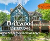 Book Driftwood today! &#124; https://www.deepcreekvacations.com/booking/driftwoodn────────────────────────────────────────nnLooking for a Deep Creek Lake vacation home that will leave you longing to return? Welcome to Driftwood! This stunning lakefront retreat has everything you need – and more – for an incredible getaway with family and friends. nnFeaturing floor-to-ceiling windows with lake views, Driftwood’s main