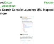 https://www.morningdough.com/?ref=ytchannelnGet the daily newsletter in your inbox:nnRead the full newsletter here:nhttps://www.morningdough.com/stories/google-search-console-launches-url-inspection-tool-api/nnMorning Dough (7/02/2022) - Google Search Console Launches URL Inspection APInnGood morning!nnIn today’s edition:nn� Microsoft rolls out portfolio bid strategies and automated integration with Google Tag Manager.n� VPN by Google One comes to iOS.n� Google Search Console Launches UR