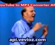 A simple way to convert Youtube videos to mp3/mp4 using API service. Get quality like 320 kbps, 256 kbps, 192 kbps, 128 kbps mp3 format for all devices.nnConversion is instant even in seconds for hours lenght videos no wait.nnOfficial API Websites: https://api.vevioz.com