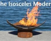 The Isosceles Modern is a visual haiku, a simple shape resonant as the notes of a triad forming the roots of a musical chord. Pure minimalism, this smooth shallow contour connects elements of nature, art and geometry, paring them down to only the most essential expression in form. nnThough smaller than most of my firebowls, the Isosceles Modern holds a good-sized fire. Like a flame held in the palm of the hand, the shallower draught of this bowl puts the focus on the fire, and the triangular poi