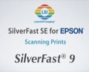 Welcome to this interactive tutorial on how to scan prints with SilverFast 9 SE and the Epson Perfection V600. You can watch this tutorial from the beginning to the end or click on the navigation icon in the player to access the different chapters of this tutorial anytime.nnAbout SilverFast 9 SEnSilverFast 9 SE is specifically designed as your entry gateway to the line-up of SilverFast Scan &amp; Imaging Software. It contains the same processing engine and image quality algorithms as the flags