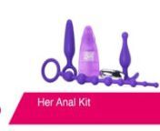 https://www.pinkcherry.com/products/her-anal-kit-in-purple (PinkCherry USA)nhttps://www.pinkcherry.ca/products/her-anal-kit-in-purple (PinkCherry Canada)nnCombining three anal-geared pleasure tools plus a complementary vibe into a handy little kit perfect for beginners, Her Anal Kit presents a hugely versatile range of backdoor possibilities.nnStart things off with a Silicone Rocker Probe, a silky plug sized to prime the anal entrance for things to come. The Rocker&#39;s tip is nice and slim with a
