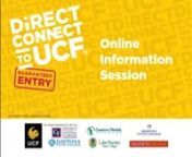 DirectConnect to UCF® guarantees admission (consistent with university policy) to UCF with an associate degree (A.A.) or articulated (A.S.) degree from one of our partner state colleges. Learn More athttps://directconnect.ucf.edu/