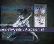 Arthur Boydn&#39;Paintings in the studio: Figure supporting back legs and Interior with black rabbit&#39; 1973-74nThe Arthur Boyd Gift 1975nnIn the 1970s, critical opinion was predicting that painting was dead, superseded by performance art, situation art, video art and assemblage. Arthur Boyd’s answer was to paint furiously, like one possessed, and he turned out some of the most memorable images of his long career. His huge canvas, Paintings in the studio: ‘Figure supporting back legs’ and ‘I