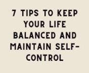 #Motivational, #BalancedLife #SelfControlnn7 Tips to Keep Your Life Balanced and Maintain Self ControlnnJenny and her husband live in a beautiful Tudor house in an affluent neighborhood in Los Angeles. They’re raising 3 active kids and successfully running their businesses while managing PTAs, carpooling, and weekly date nights. Despite all this, Jenny is unhappy with her “perfect life.” Feeling irritable and exhausted, she visits her doctor for an annual checkup and is shocked to learn th