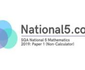 2019: Past Paper 1 (Non-Calculator) from best fit line statistics