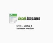 www.ExcelExposure.comnnThe functions covered in this lesson are:nnADDRESS– COLUMN — COLUMNSnHLOOKUP– INDEX — INDIRECTnLOOKUP — MATCH — OFFSETnROW–ROWS–VLOOKUP
